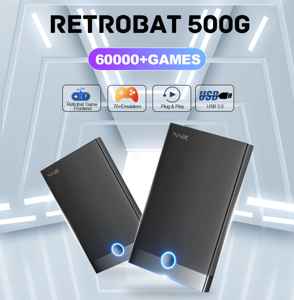 RETROBAT +78 SYSTEMS 500GB GAMES HDD - Main Image