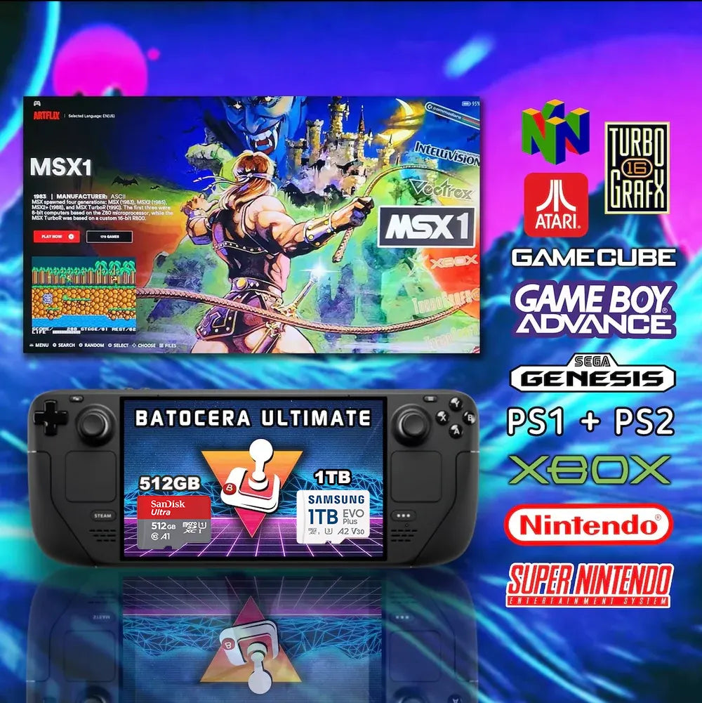 For Steam deck card with retro games