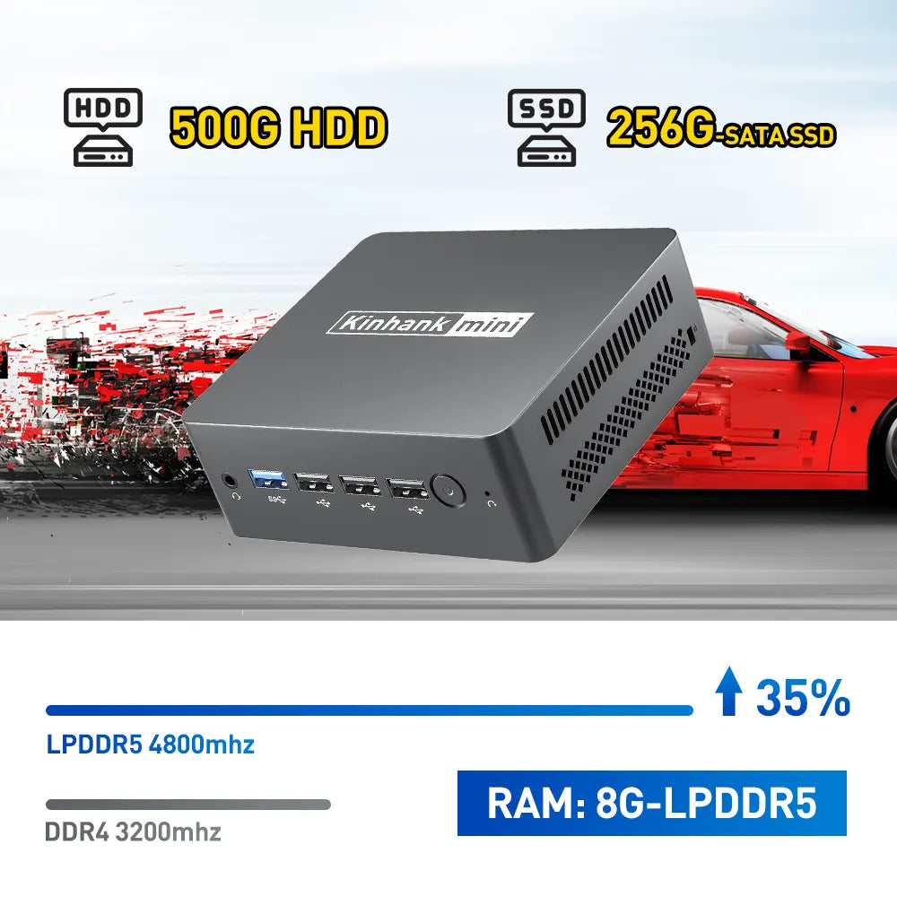 MINI PC MP100 - ddr5 256GB SSD + 500GB Game HDD