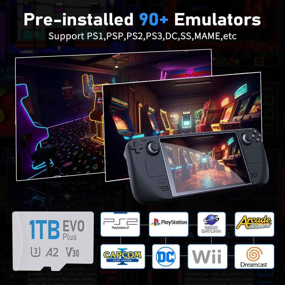 Steam Deck Batocera 1TB/512GB Micro SD card For Steamdeck LCD / Steamd Steam Deck Batocera 1TB/512GB Micro SD card For Steamdeck LCD / Steamd