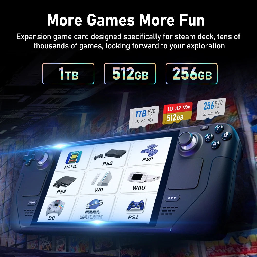 Steam Deck Batocera 1TB/512GB Micro SD card For Steamdeck LCD / Steamd Steam Deck Batocera 1TB/512GB Micro SD card For Steamdeck LCD / Steamd