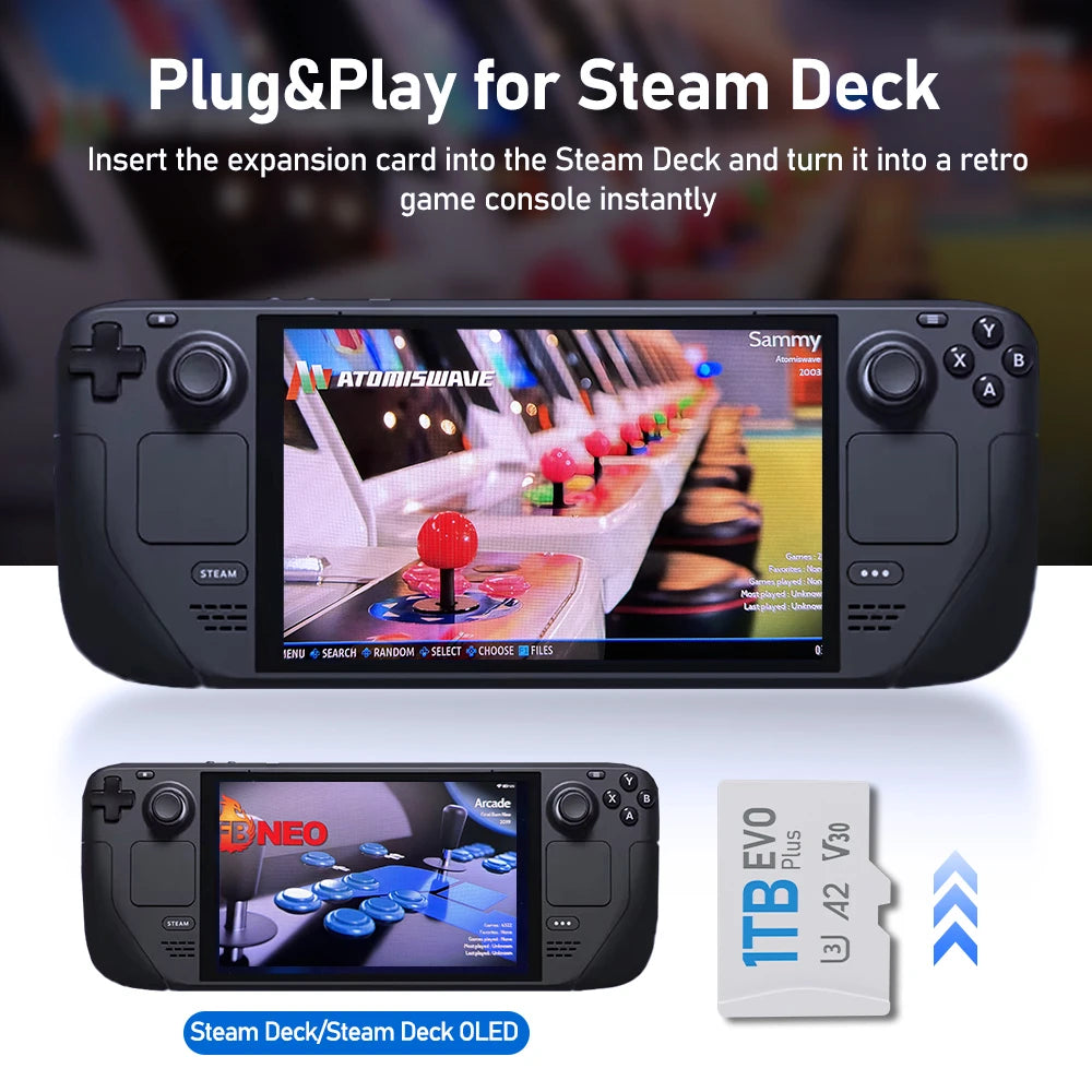 Steam Deck Batocera 1TB/512GB Micro SD card For Steamdeck LCD / Steamd Steam Deck Batocera 1TB/512GB Micro SD card For Steamdeck LCD / Steamd